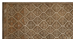 Girit Brown Geometric Wool Handmade Area Rug 6'0" x 10'11"