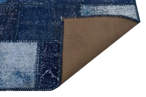 Iskece Blue Vintage Wool Handmade Area Rug 2'7" x 4'10"