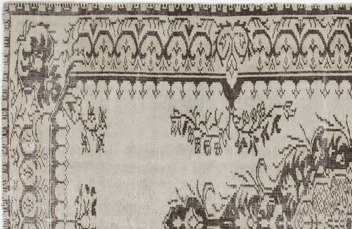 Atina Beige Vintage Wool Handmade Area Rug 5'1" x 8'1"