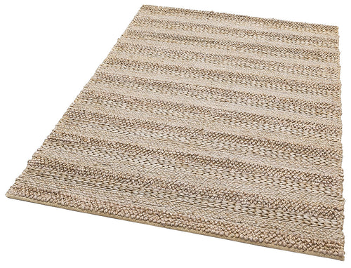 Handmade Jute Rug – Grey Striped Natural Fiber Carpet | Durable Flatweave Mat