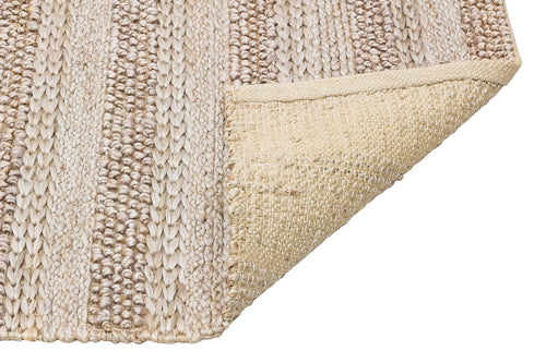 Handmade Jute Rug – Grey Striped Natural Fiber Carpet | Durable Flatweave Mat