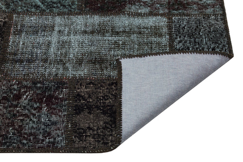 Iskece Black Vintage Wool Handmade Area Rug 2'8" x 4'11"