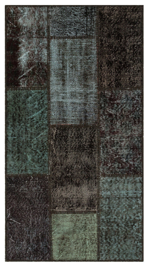 Iskece Black Vintage Wool Handmade Area Rug 2'8" x 4'11"