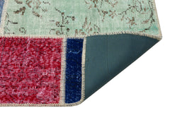 Iskece 36910 Beige Patchwork Wool Handmade Area Rug 5'3" x 7'7"