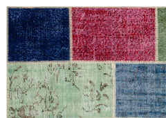 Iskece 36910 Beige Patchwork Wool Handmade Area Rug 5'3" x 7'7"