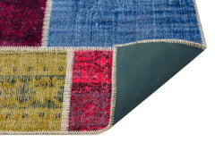 Iskece 36911 Beige Patchwork Wool Handmade Area Rug 5'3" x 7'7"