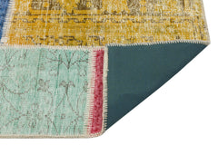 Iskece 36920 Beige Patchwork Wool Handmade Area Rug 5'3" x 7'7"