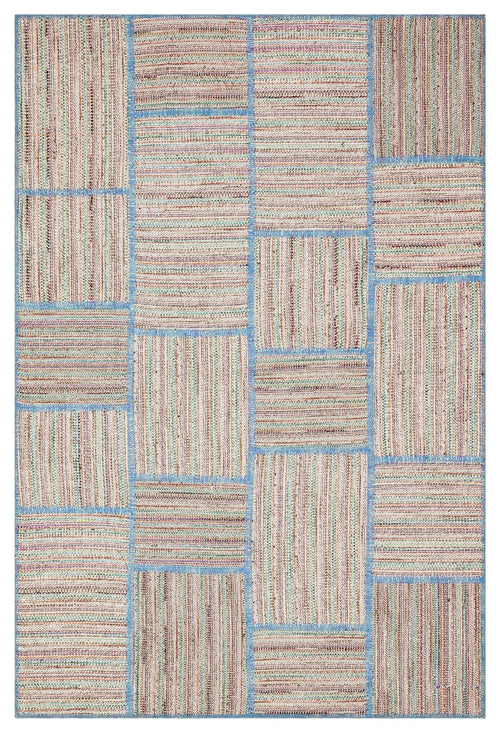 Iskece Beige Vintage Wool Handmade Area Rug 5'2" x 7'8"