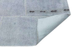 Teselya 36939 Blue Patchwork Wool Handmade Area Rug 5'3" x 7'7"