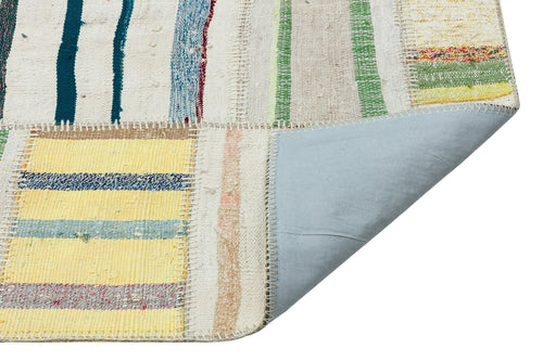 Teselya Beige Vintage Wool Handmade Area Rug 4'11" x 7'7"