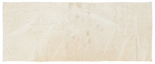 Girit Beige Striped Wool Handmade Area Rug 2'9" x 6'10"