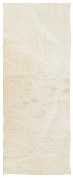 Girit Beige Striped Wool Handmade Area Rug 2'9" x 6'10"