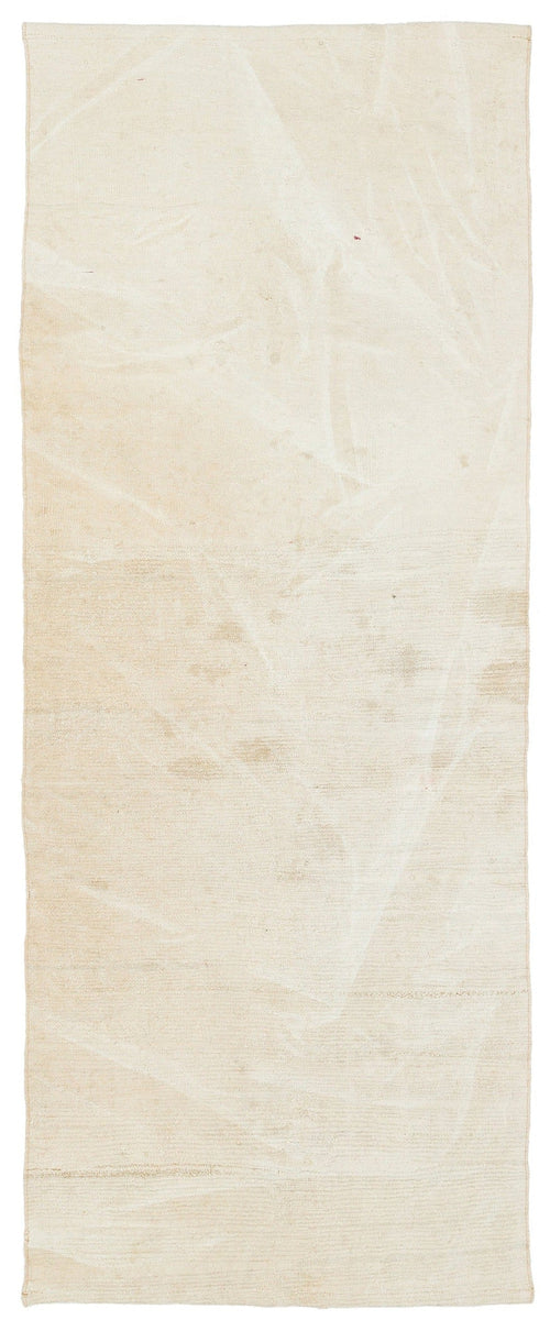 Girit Beige Striped Wool Handmade Area Rug 2'9" x 6'10"