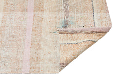 Girit Beige Striped Wool Handmade Area Rug 2'6" x 6'2"