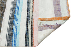 Girit Beige Striped Wool Handmade Area Rug 2'10" x 10'3"