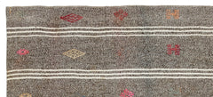 Girit Brown Striped Wool Handmade Area Rug 3'1" x 6'11"