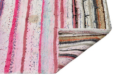 Girit Pink Striped Wool Handmade Area Rug 2'6" x 10'1"