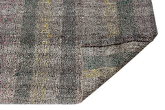 Girit Grey Striped Wool Handmade Area Rug 2'11" x 8'9"