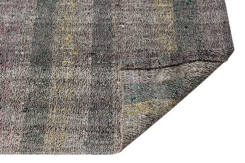 Girit Grey Striped Wool Handmade Area Rug 2'11" x 8'9"