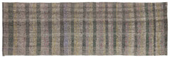 Girit Grey Striped Wool Handmade Area Rug 2'11" x 8'9"