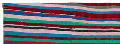 Girit Red Striped Wool Handmade Area Rug 1'10" x 5'1"