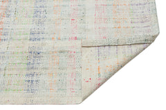 Girit Beige Striped Wool Handmade Area Rug 2'7" x 9'7"