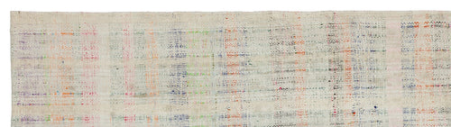 Girit Beige Striped Wool Handmade Area Rug 2'7" x 9'7"