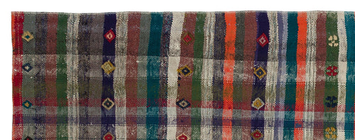 Girit Brown Striped Wool Handmade Area Rug 2'8" x 7'3"