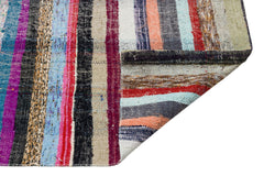 Girit Beige Striped Wool Handmade Area Rug 5'5" x 9'6"