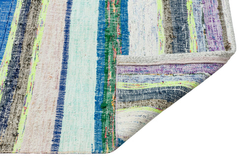 Girit Beige Striped Wool Handmade Area Rug 6'5" x 10'1"