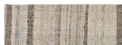 Girit Beige Striped Wool Handmade Area Rug 2'0" x 5'9"