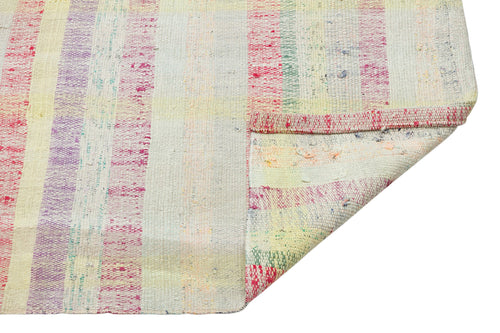 Girit Beige Striped Wool Handmade Area Rug 2'9" x 8'10"