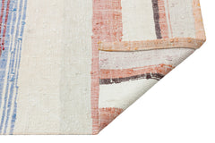 Girit Beige Striped Wool Handmade Area Rug 4'4" x 10'3"