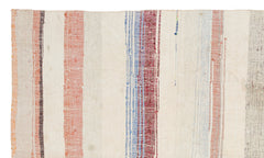 Girit Beige Striped Wool Handmade Area Rug 4'4" x 10'3"