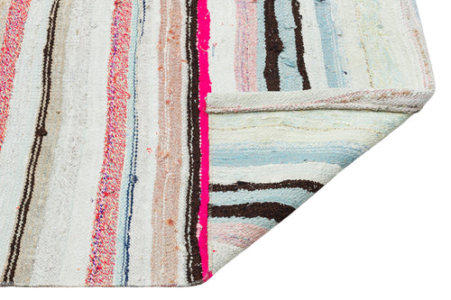 Girit Beige Striped Wool Handmade Area Rug 4'3" x 4'11"