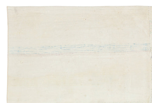 Girit Beige Striped Wool Handmade Area Rug 4'6" x 6'9"