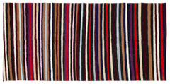 Girit Multy Striped Wool Handmade Area Rug 5'0" x 10'2"