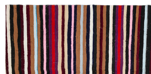 Girit Multy Striped Wool Handmade Area Rug 5'0" x 10'2"