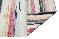 Girit Beige Striped Wool Handmade Area Rug 5'5" x 9'0"