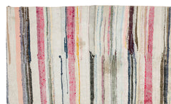 Girit Beige Striped Wool Handmade Area Rug 5'5" x 9'0"