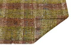 Girit Yellow Striped Wool Handmade Area Rug 2'7" x 6'3"