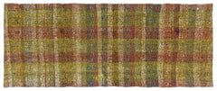 Girit Yellow Striped Wool Handmade Area Rug 2'7" x 6'3"