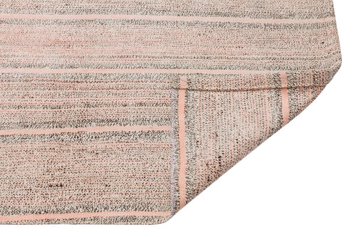 Girit Beige Striped Wool Handmade Area Rug 2'9" x 10'7"