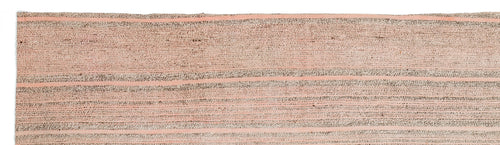 Girit Beige Striped Wool Handmade Area Rug 2'9" x 10'7"