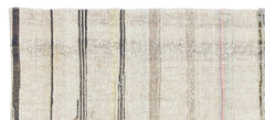 Girit Beige Striped Wool Handmade Area Rug 3'2" x 7'2"
