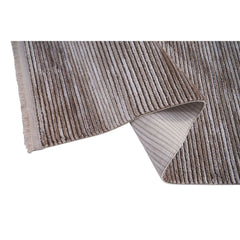Brown Striped Area Rug – Machine Made Flatweave Carpet for Living Room Comfort