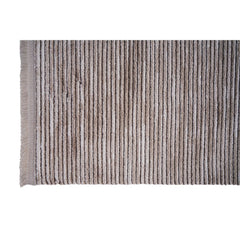 Brown Striped Area Rug – Machine Made Flatweave Carpet for Living Room Comfort