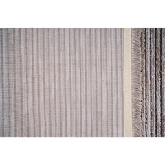 Brown Striped Area Rug – Machine Made Flatweave Carpet for Living Room Comfort