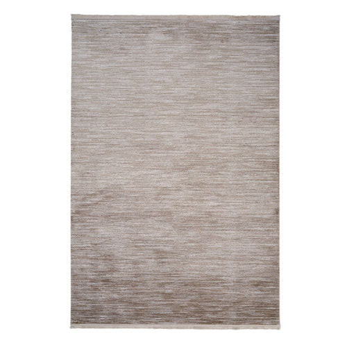 Brown Striped Area Rug – Machine Made Flatweave Carpet for Living Room Comfort