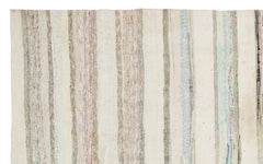 Girit Beige Striped Wool Handmade Area Rug 5'8" x 9'2"